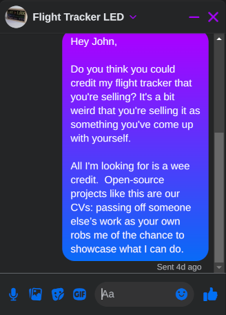 Flight Rader LED Facebook Chat